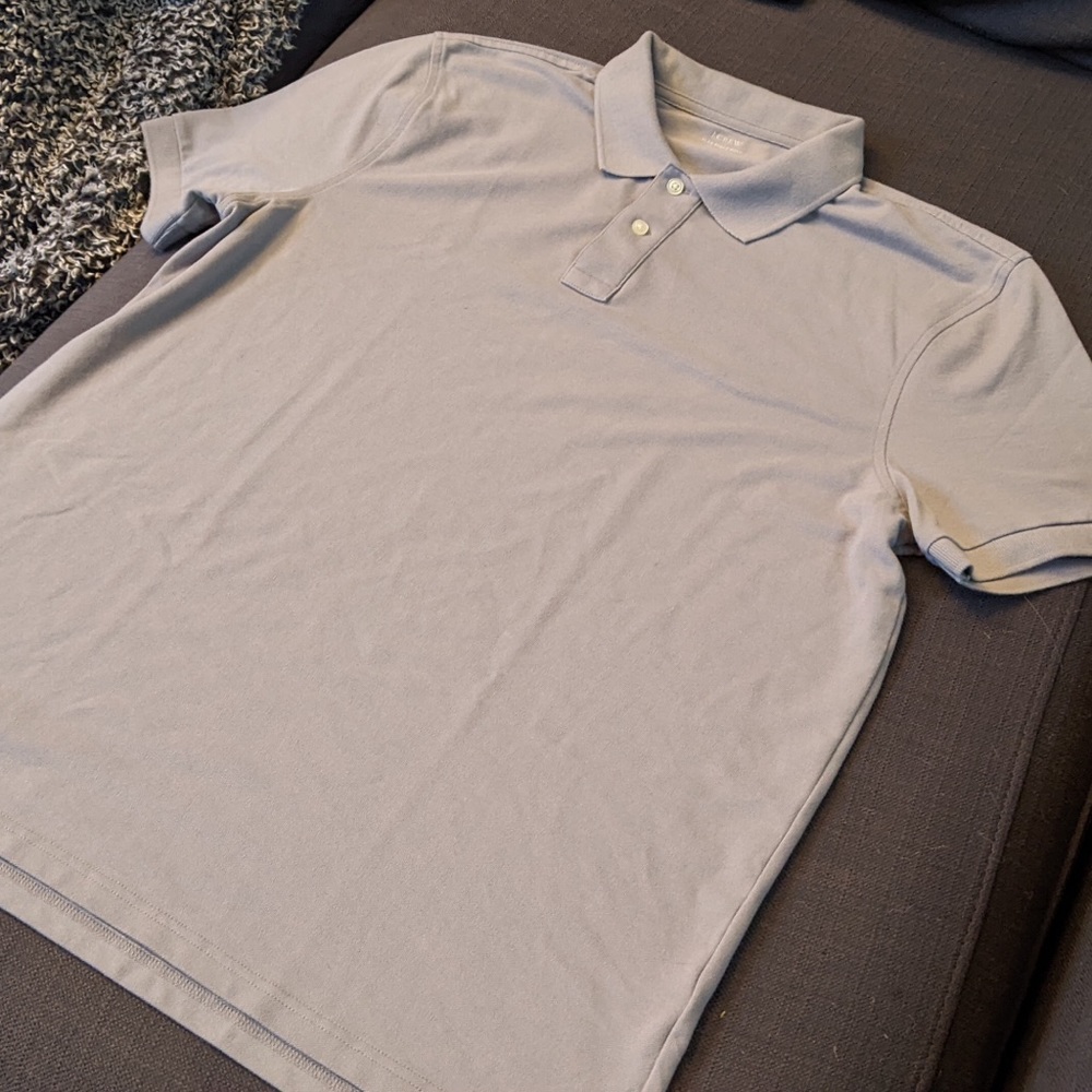J. Crew Flex Pique Button Polo - Men's Short Sleeved Shirt - Gray - XL